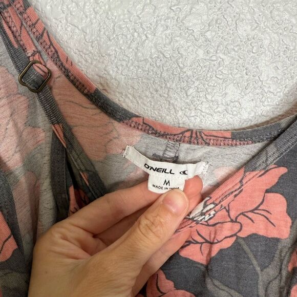O'Neill Pink and Gray Floral Top Size M - Picture 2 of 4